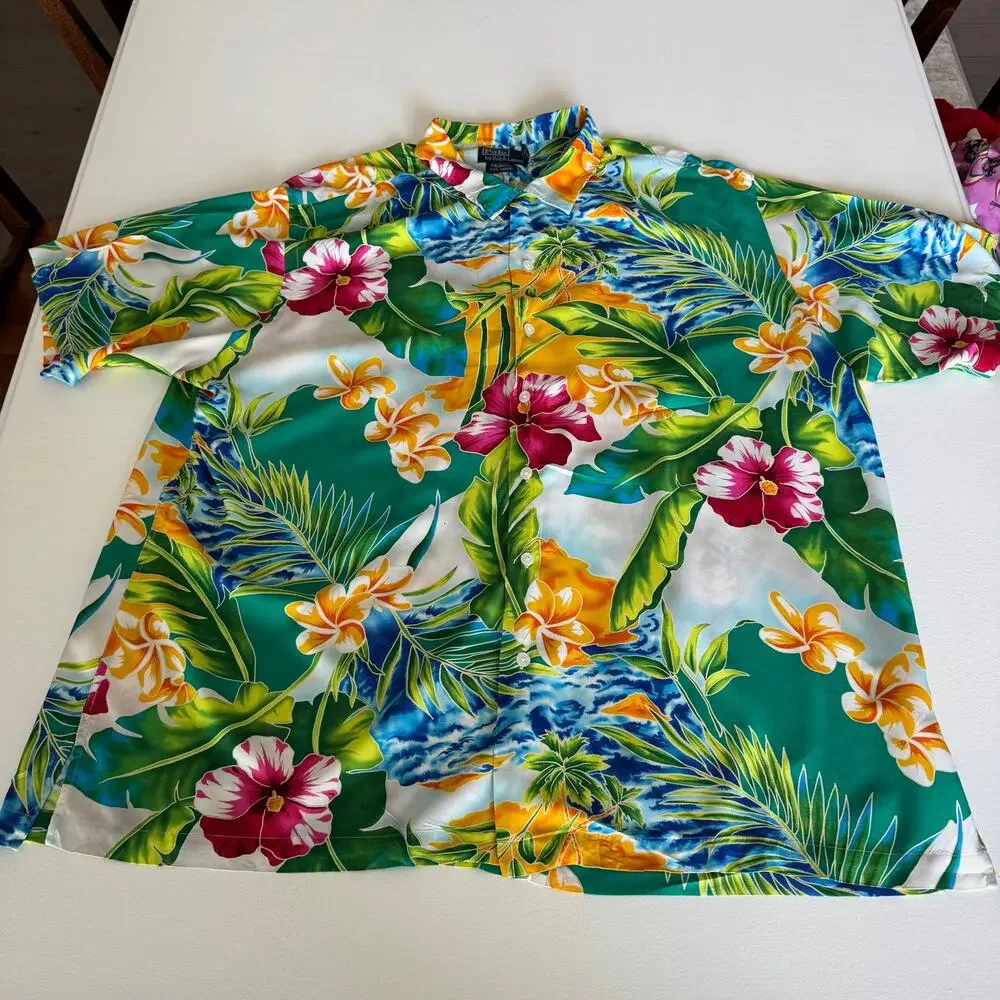 Polo Ralph Lauren Mens Vintage Caldwell Camp Shirt Hawaiian XXL 90s Tropical